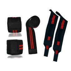 Power Lifting Wrist & Knee Wraps Brace Power Gym Straps